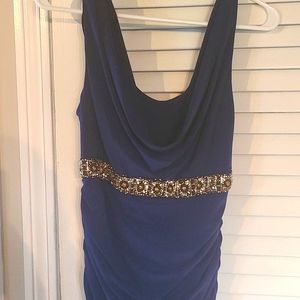 Xscape navy cobalt gown